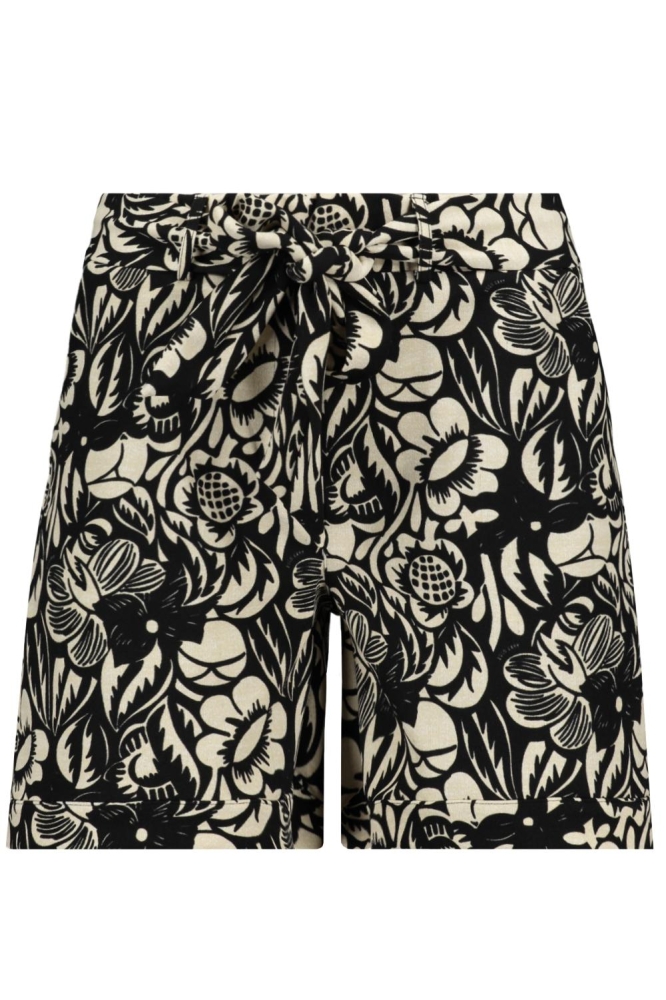 FELICIA PRINTED CREPE SHORT 232 0000/0007 BLACK/SAND