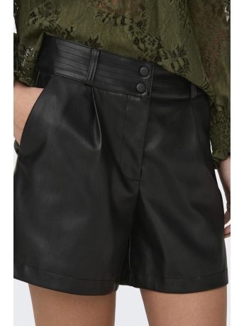 Only Broek ONLAMILIA HW FAUX LEATHER SHORTS PN 15308539 BLACK