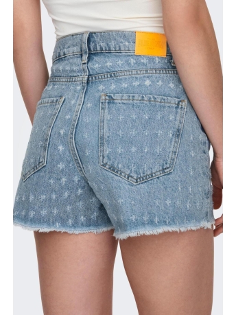 Only Broek ONLJAGGER HW MOM CUT OUT DNM SHORTS 15291969 LIGHT BLUE DENIM