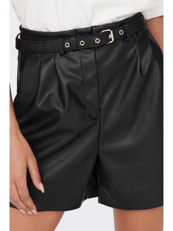 Only Broek ONLHEIDI FAUX LEATHER SHORTS NOOS O 15275421 BLACK