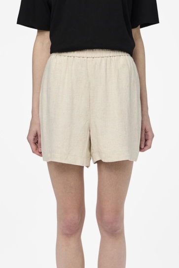 Pieces Broek PCVINSTY HW LINEN SHORTS NOOS BC 17146435 Oatmeal