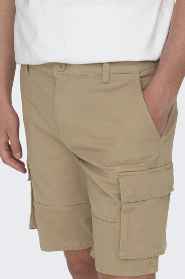 Only & Sons Broek ONSCAM STAGE CARGO SHORTS 6689 LIFE 22016689 Chinchilla