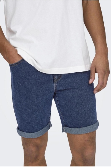 Only & Sons Broek ONSPLY MBD 9039 BJ DNM SHORTS 22029039 MEDIUM BLUE DENIM
