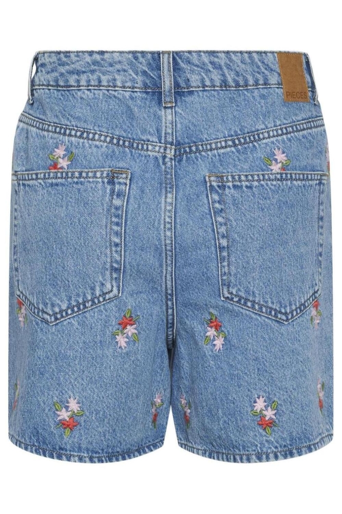 PCSKY HW EMBROIDERY SHORTS 17148991 LIGHT BLUE DENIM/EMBROIDERY