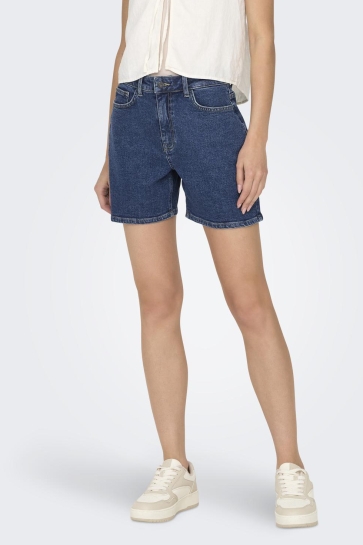 Jacqueline de Yong Broek JDYLULLU HW LONG SHORTS DNM 15326450 DARK BLUE DENIM