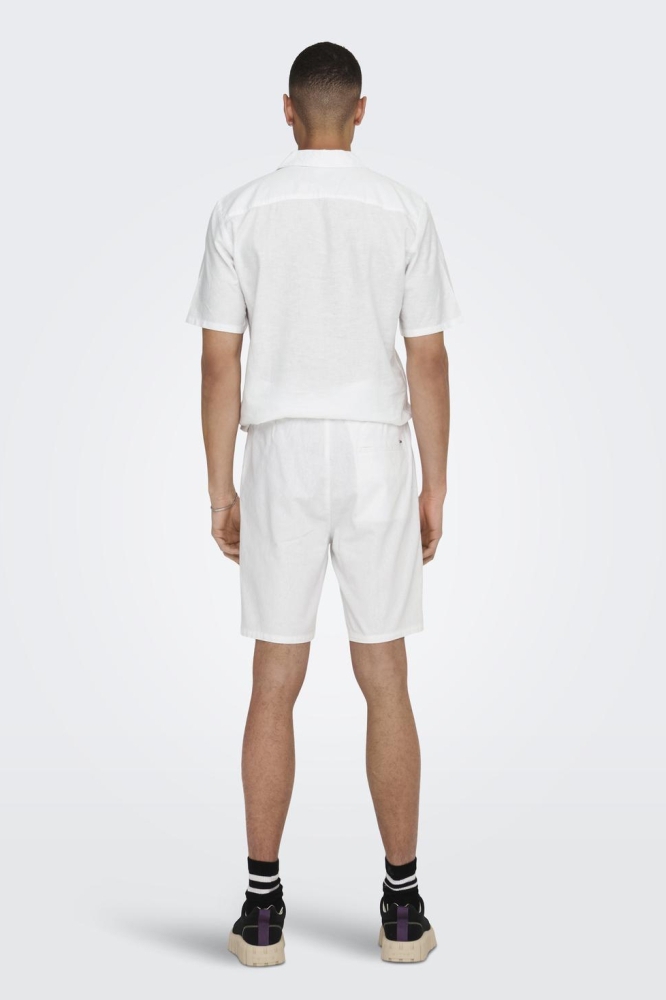ONSLINUS 0007 COT LIN SHORTS NOOS 22024967 Bright White