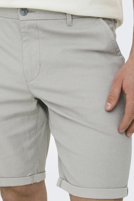 Only & Sons grijze heren korte broek | Close up