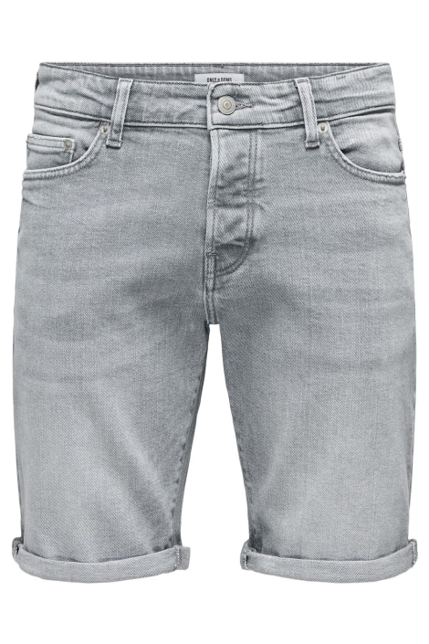 Only & Sons grijze heren korte broek | Vooraanzicht