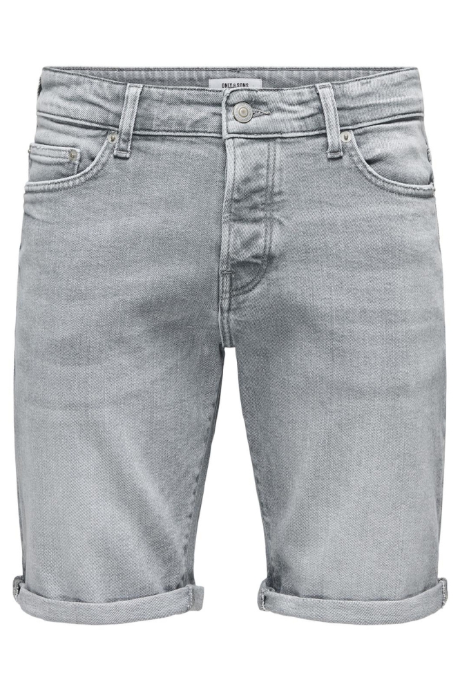 Only & Sons grijze heren korte broek | Vooraanzicht
