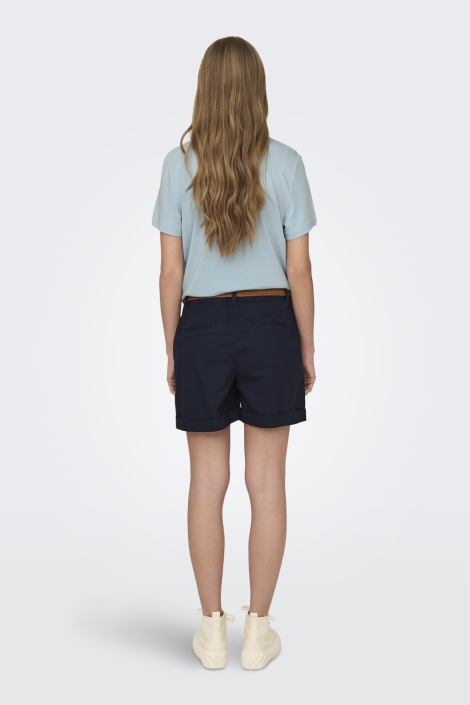 Jacqueline de Yong blauwe dames korte broek | Model achteraanzicht