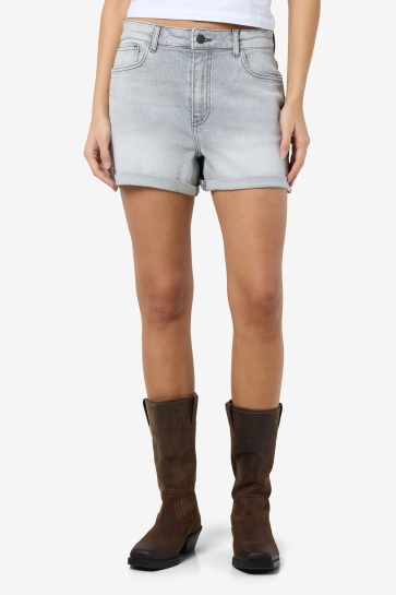 Noisy may Broek NMMONI HW DNM SHORTS AZ277LG NOOS 27032480 LIGHT GREY DENIM