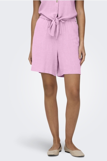 Only Broek ONLSIESTA MW PULL-UP LIN BL SHORTS 15333032 Pirouette