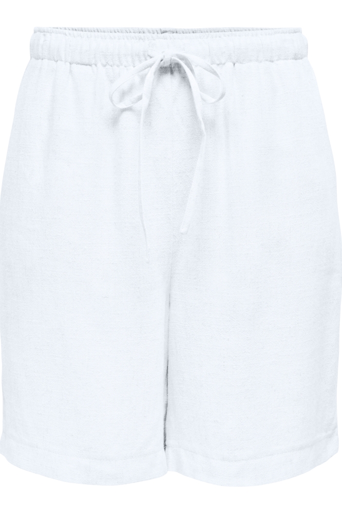 ONLSIESTA MW PULL-UP LIN BL SHORTS 15333032 Bright White