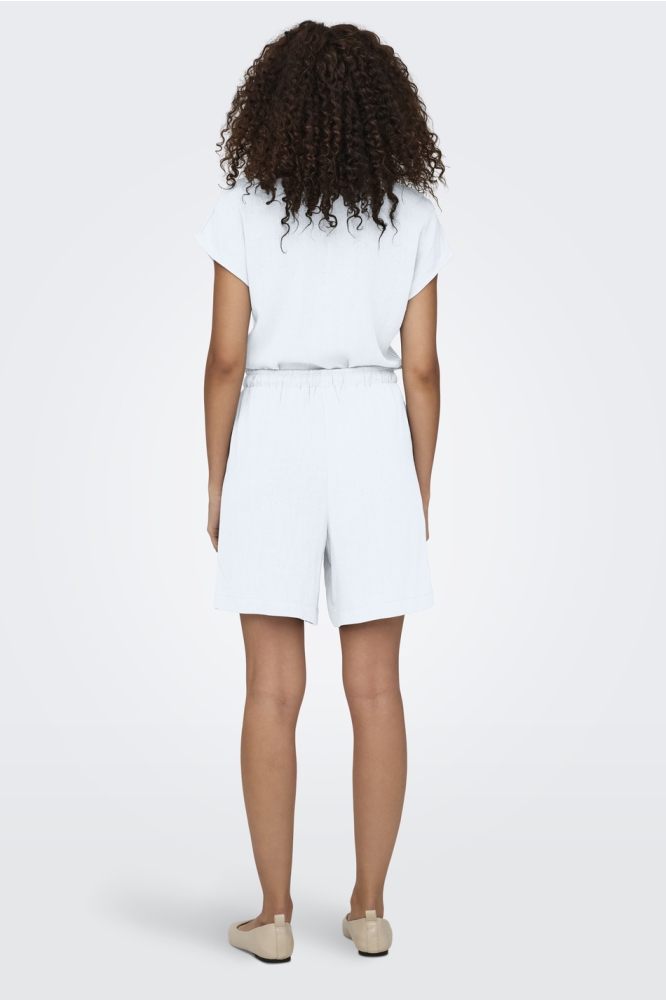 ONLSIESTA MW PULL-UP LIN BL SHORTS 15333032 Bright White