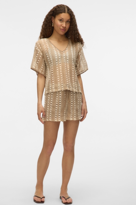 Vero Moda beige dames korte broek | Model