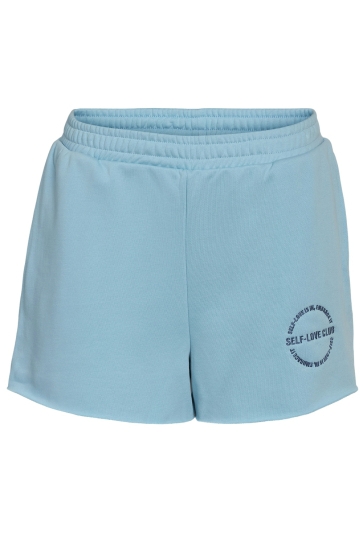 Noisy may Broek NMASTON SWEAT SHORTS JRS 27033245 SKY BLUE/EMBROID DUTCH BLUE