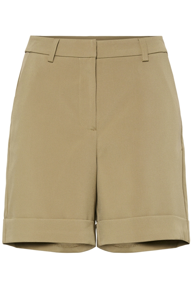 Pieces camel dames korte broek | Vooraanzicht