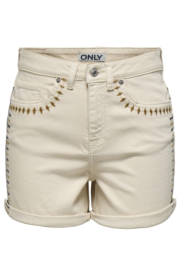 Only Broek ONLJOSEPHINE STRET EMB SHORTS AZG D 15354412 ECRU/EMB