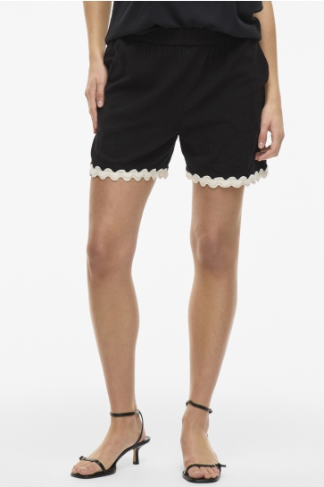 Vila Broek VIMANDA WAVY RW SHORTS 14106793 BLACK BEAUTY/BIRCH