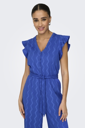 Only Broek ONLDIA S/S V NECK JUMPSUIT CS JRS 15357551 DAZZLING BLUE