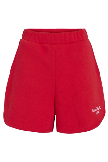 Vila Broek VIHOLLIE HW SWEAT SHORTS 14112090 RACING RED