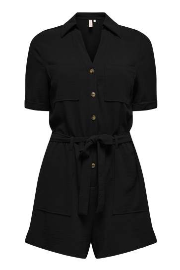 Only Broek ONLMACHA LIFE SS CARGO PLAYSUIT WVN 15349778 BLACK