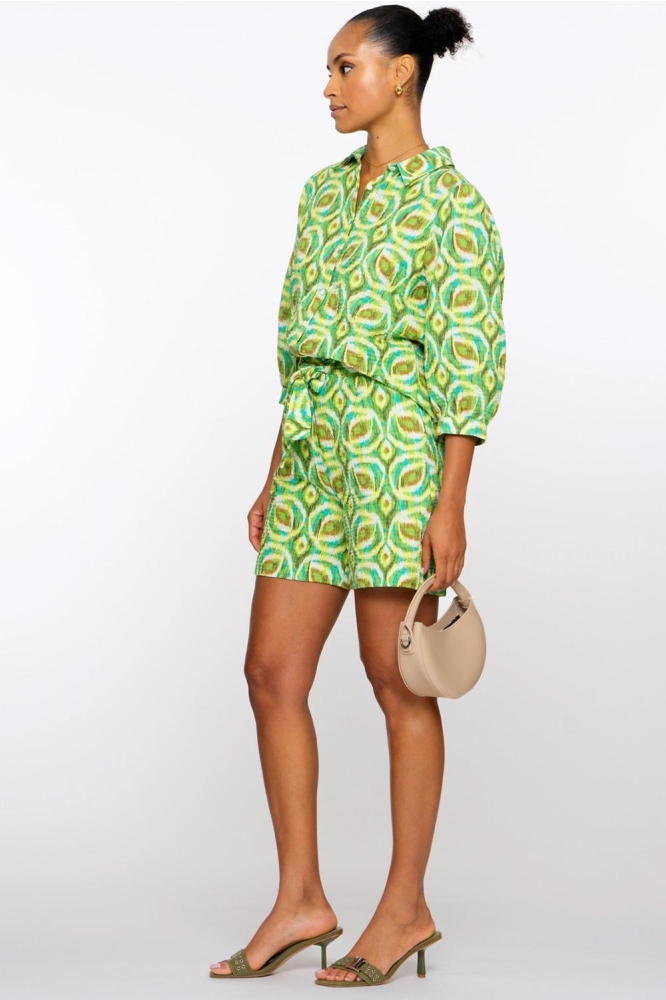 KORTE BROEK MET PRINT 51239 20 GREEN/AQUA