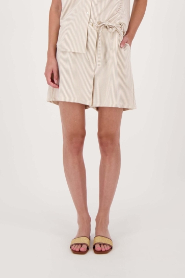 Zusss Broek STREEP STRUCTUUR SHORT 0303 065 SAHARA/WIT