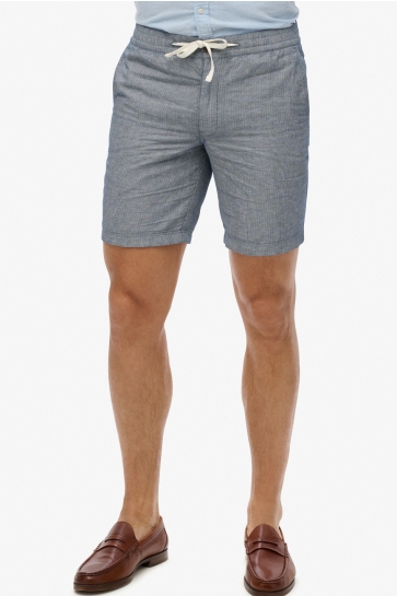 Superdry Broek MERCHANT LINEN SHORT M7110455A NAVY STRIPE