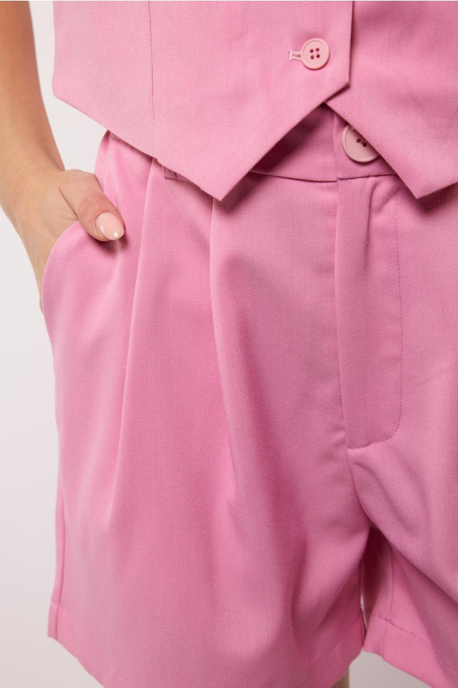 Fluresk roze dames korte broek | Close up