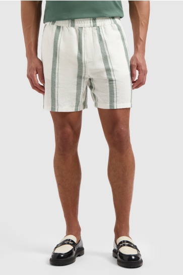Pure Path Broek CUBAN STRIPED SHORTS 25010518 45 OFF WHITE