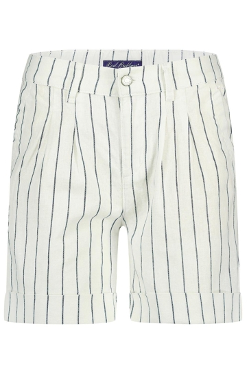 Red Button Broek CLEO SHORT COTTON LINEN STRIPE SRB4574 NAVY