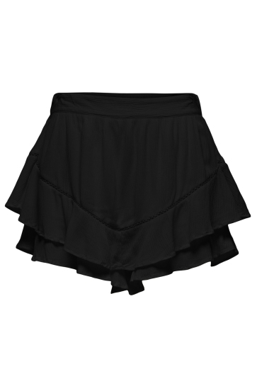 Only Broek ONLLAINA LOOSE RUFFLE SKORTS WVN 15365983 BLACK