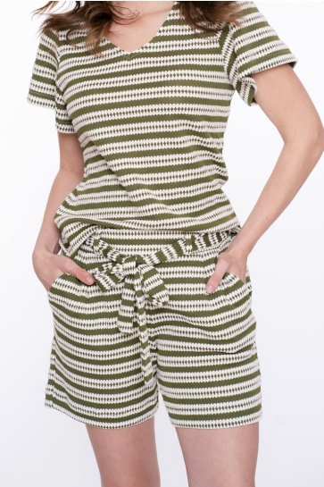 Geisha Broek GESTRUCTUREERDE KORTE BROEK 51400 20 Sand/Khaki