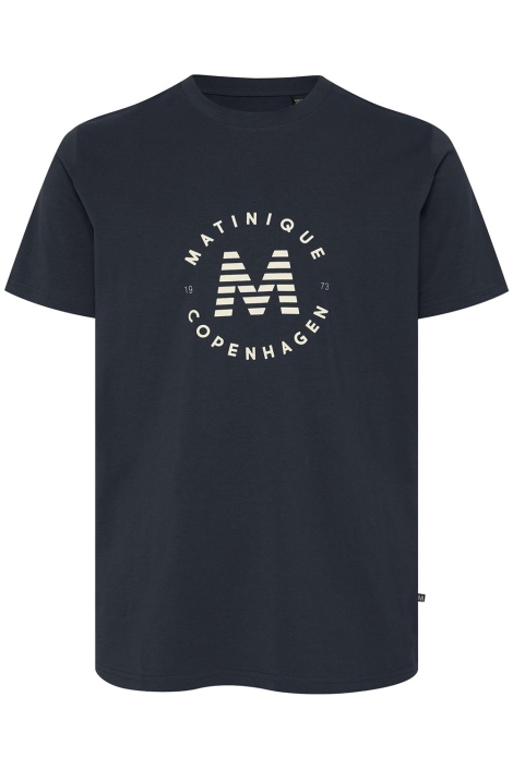 Matinique blauwe heren t-shirt | Vooraanzicht