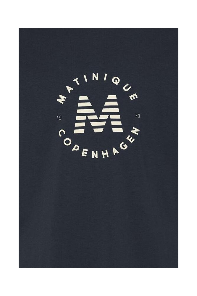 Matinique blauwe heren t-shirt | Close up