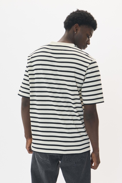 Matinique beige heren t-shirt | Model achteraanzicht