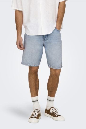 Only & Sons Broek ONSEDGE LB 2041 TAI DNM SHORTS NOOS 22032041 Light blue denim