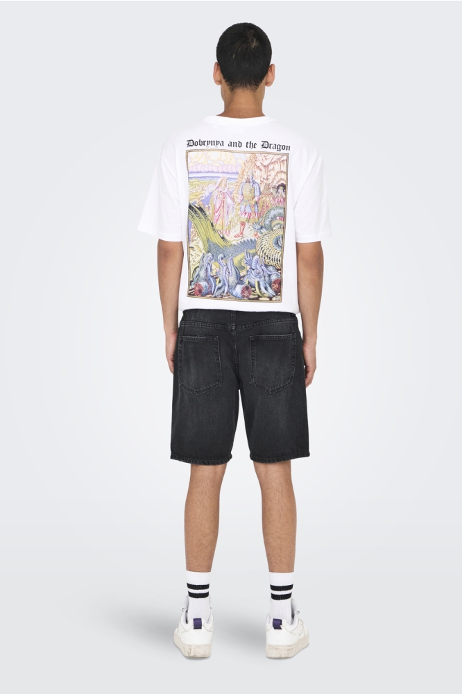 Only & Sons zwarte heren korte broek | Model achteraanzicht