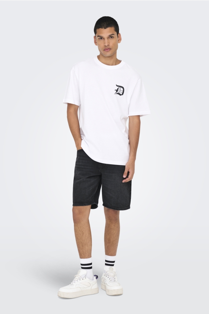 Only & Sons zwarte heren korte broek | Model vooraanzicht