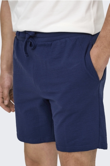Only & Sons Broek ONSKIAN LIFE REG SEERSUCKER SHORTS 22029752 Naval Academy