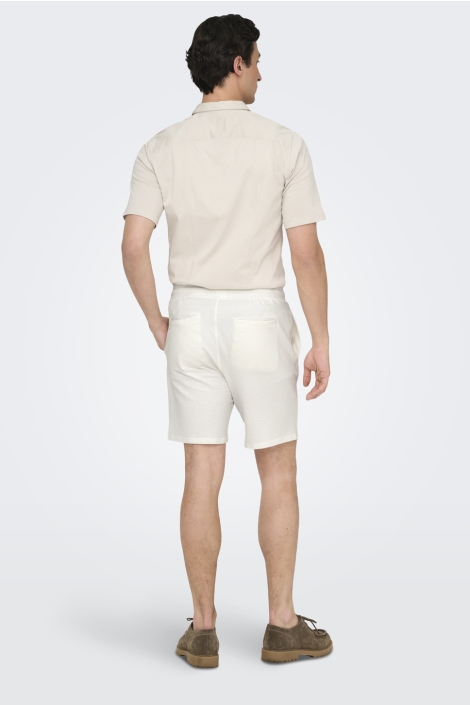 Only & Sons ecru heren korte broek | Model achteraanzicht