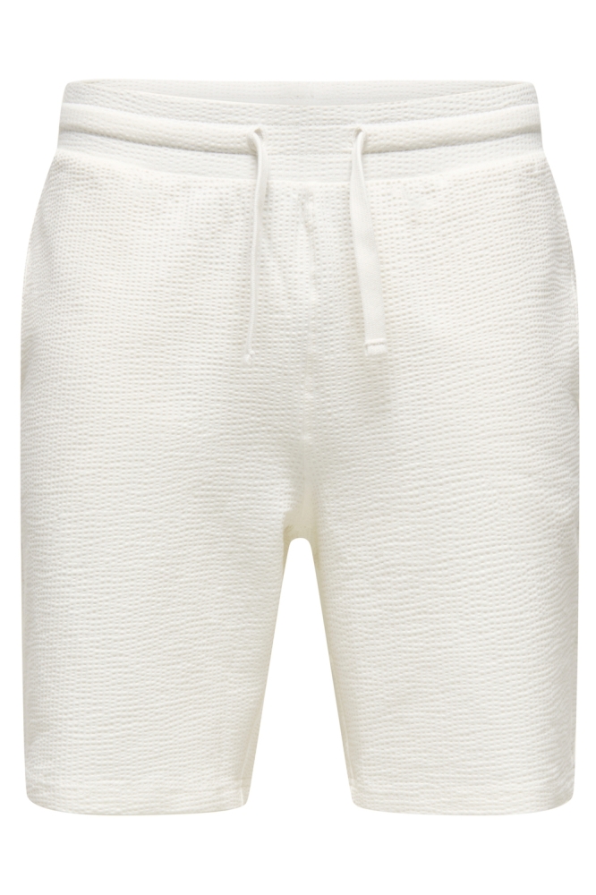 Only & Sons ecru heren korte broek | Vooraanzicht