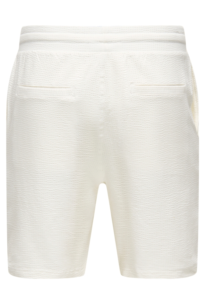 Only & Sons ecru heren korte broek | Achteraanzicht