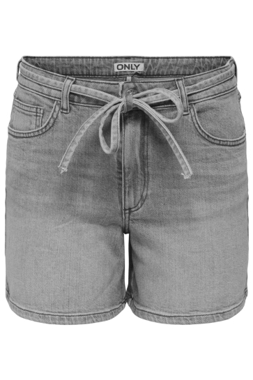 Only Broek ONLGIANNA MW BELTED SHORTS AZG DNM 15340706 MEDIUM GREY DENIM