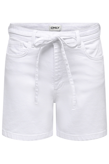Only Broek ONLGIANNA MW BELTED SHORTS AZG DNM 15340706 WHITE DENIM