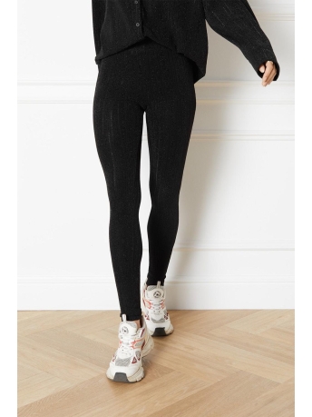 Refined Department Broek KNITTED SHINY ANIMAL LEGG R2311150384 999 BLACK