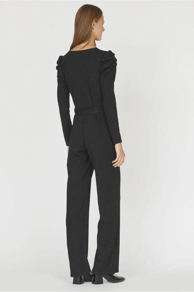 SisterS point zwarte dames jumpsuit | Model achteraanzicht