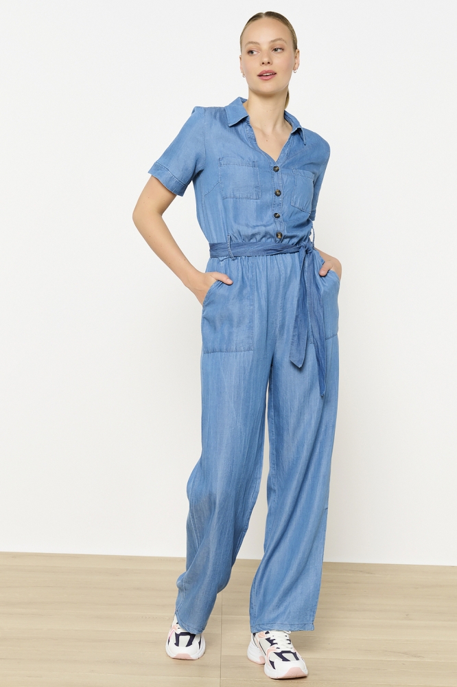 LolaLiza blauwe dames jumpsuit | Model vooraanzicht