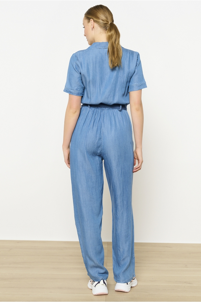 LolaLiza blauwe dames jumpsuit | Model achteraanzicht